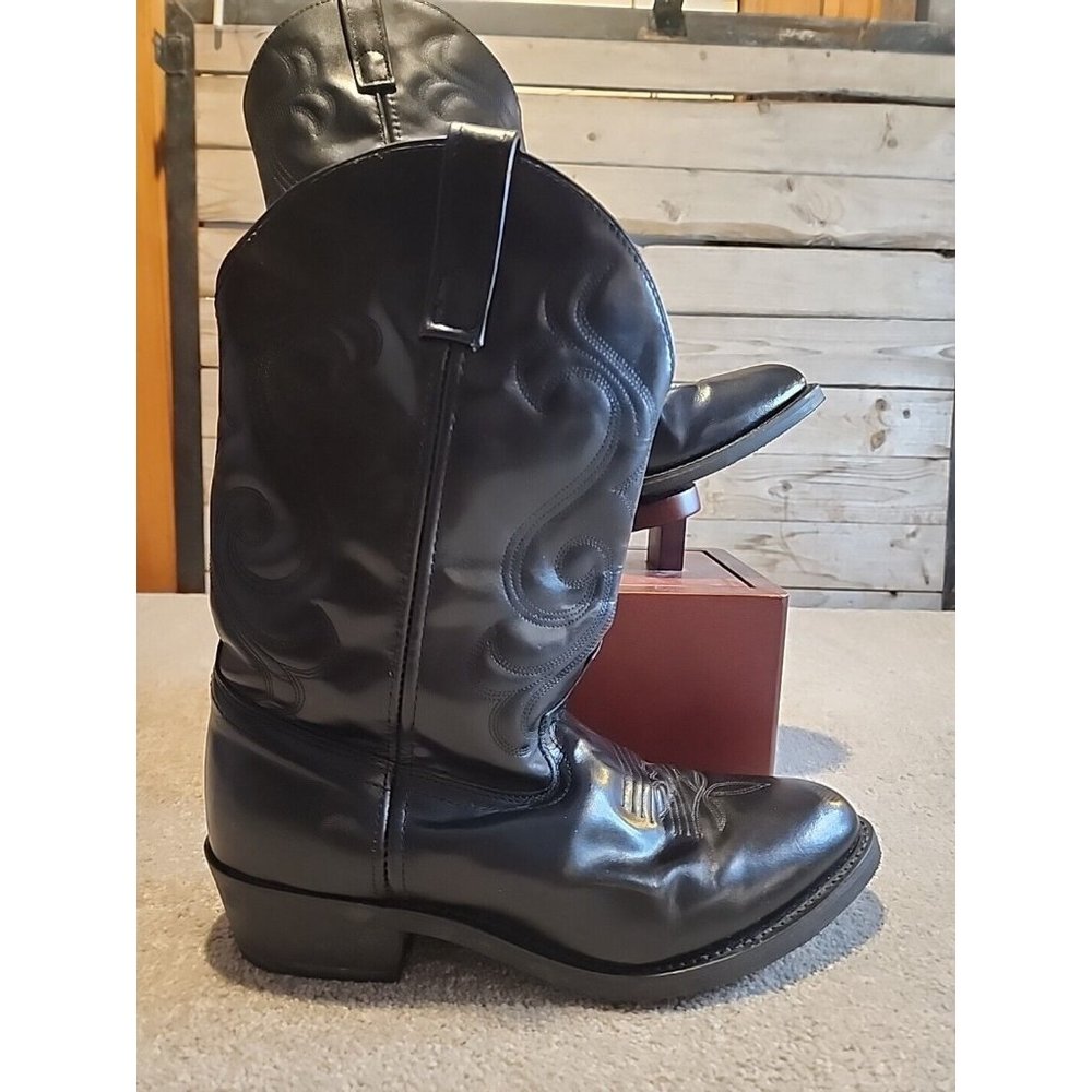 Men's Masterson Leather Western Boots RB915 Oil Chemical Black Size 11 EW
